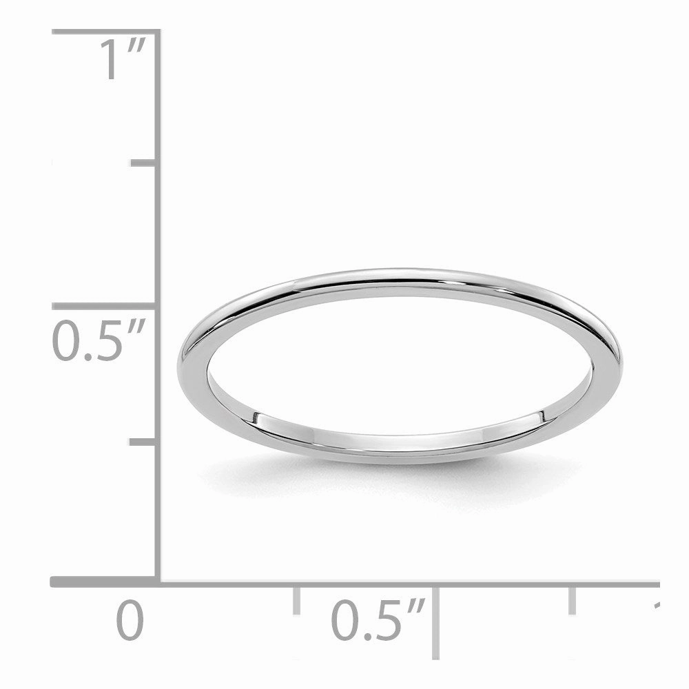14K White Gold 1.2mm Half Round Stackable Band | STK17-120W