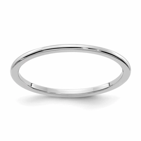 14K White Gold 1.2mm Half Round Stackable Band | STK17-120W