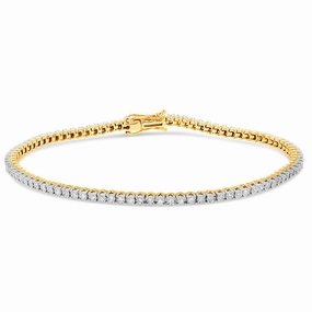 1/2 Carat Luminesce Lab Grown Diamond 17.5cm Tennis Bracelet in 9ct Yellow Gold