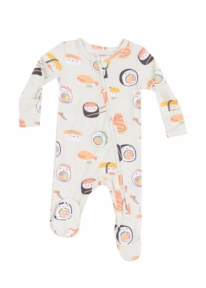 2-Way Zipper Footie - Sushi Green