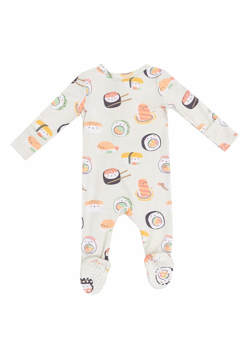 2-Way Zipper Footie - Sushi Green