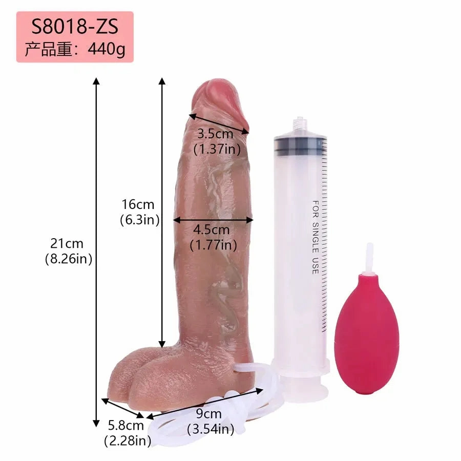 8 Inches Realistic Silicone Cumming Dildo