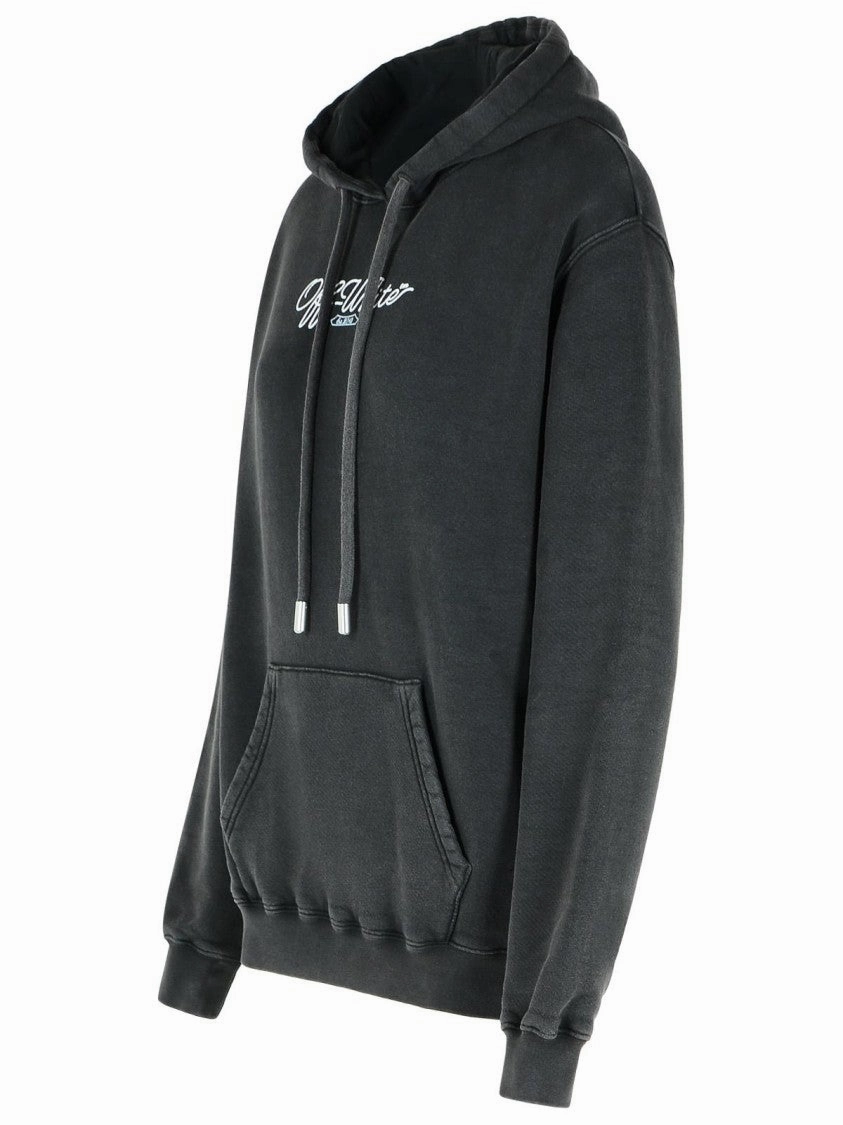 'Arrow' Black Cotton Sweatshirt