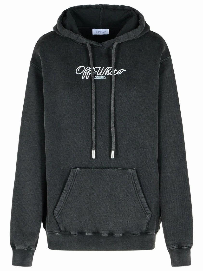 'Arrow' Black Cotton Sweatshirt