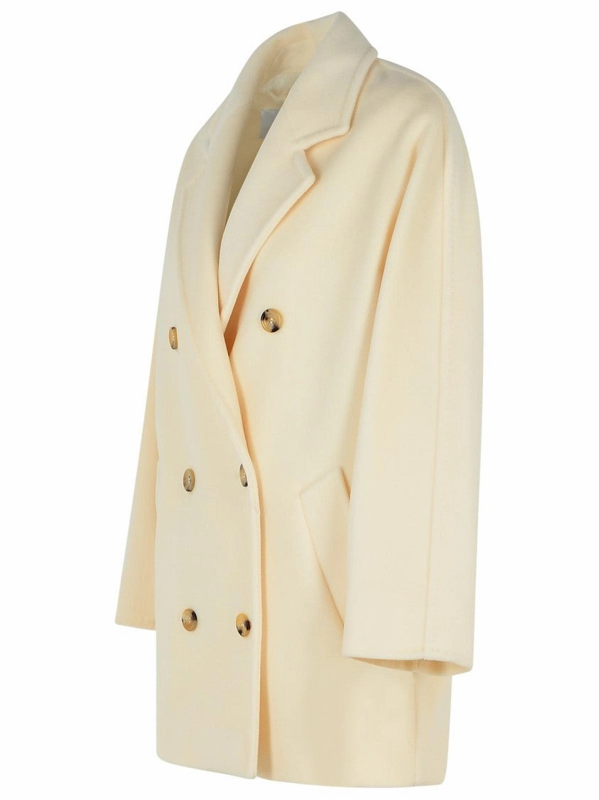 'Rebus' White Virgin Wool Coat