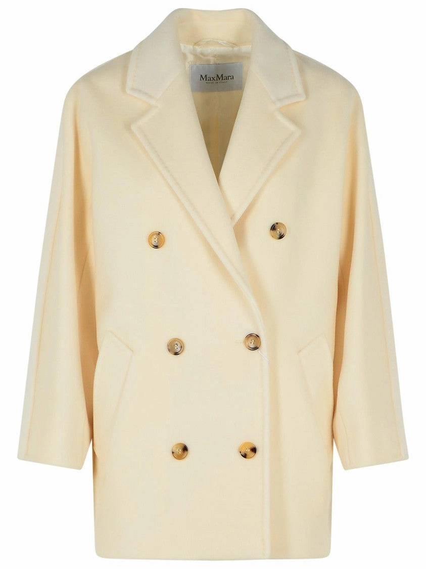 'Rebus' White Virgin Wool Coat