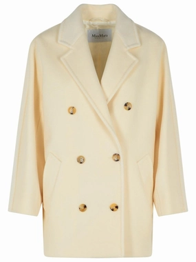 'Rebus' White Virgin Wool Coat
