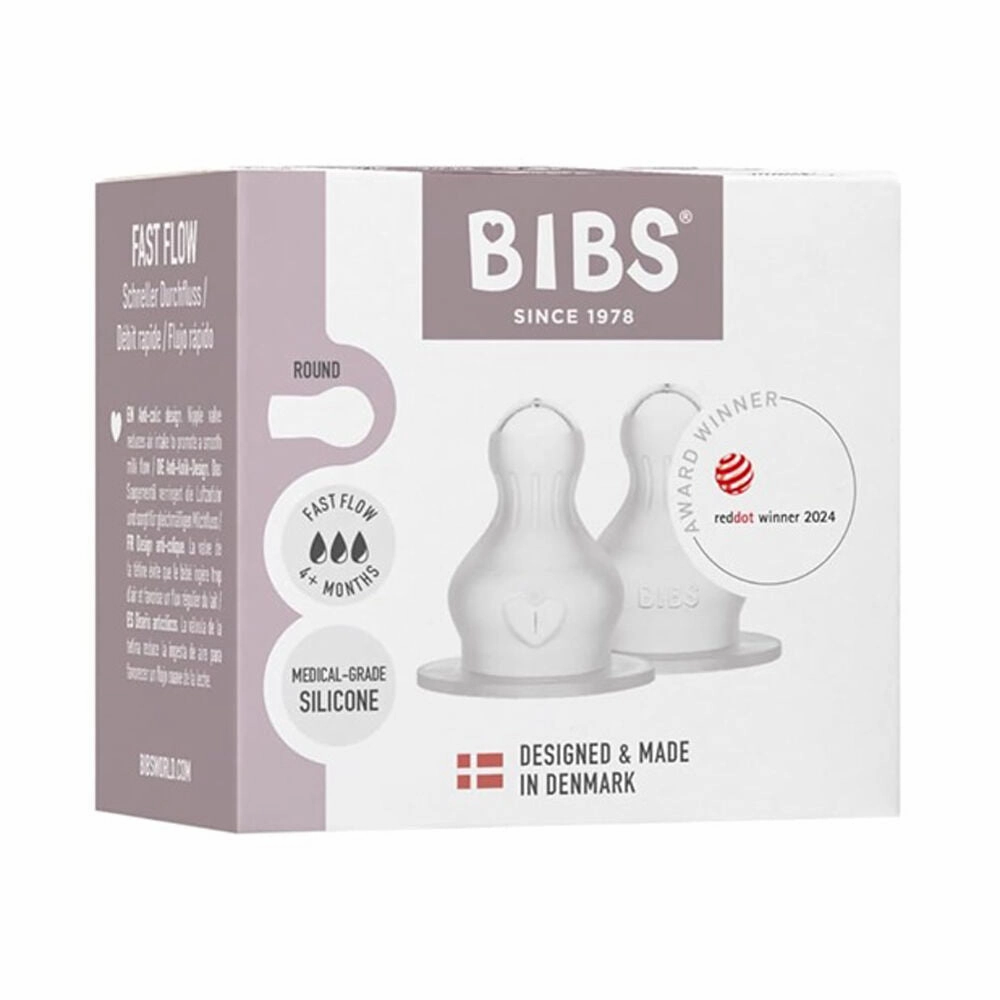 Bibs Dummies Silicone Baby Bottle Teats 2pk