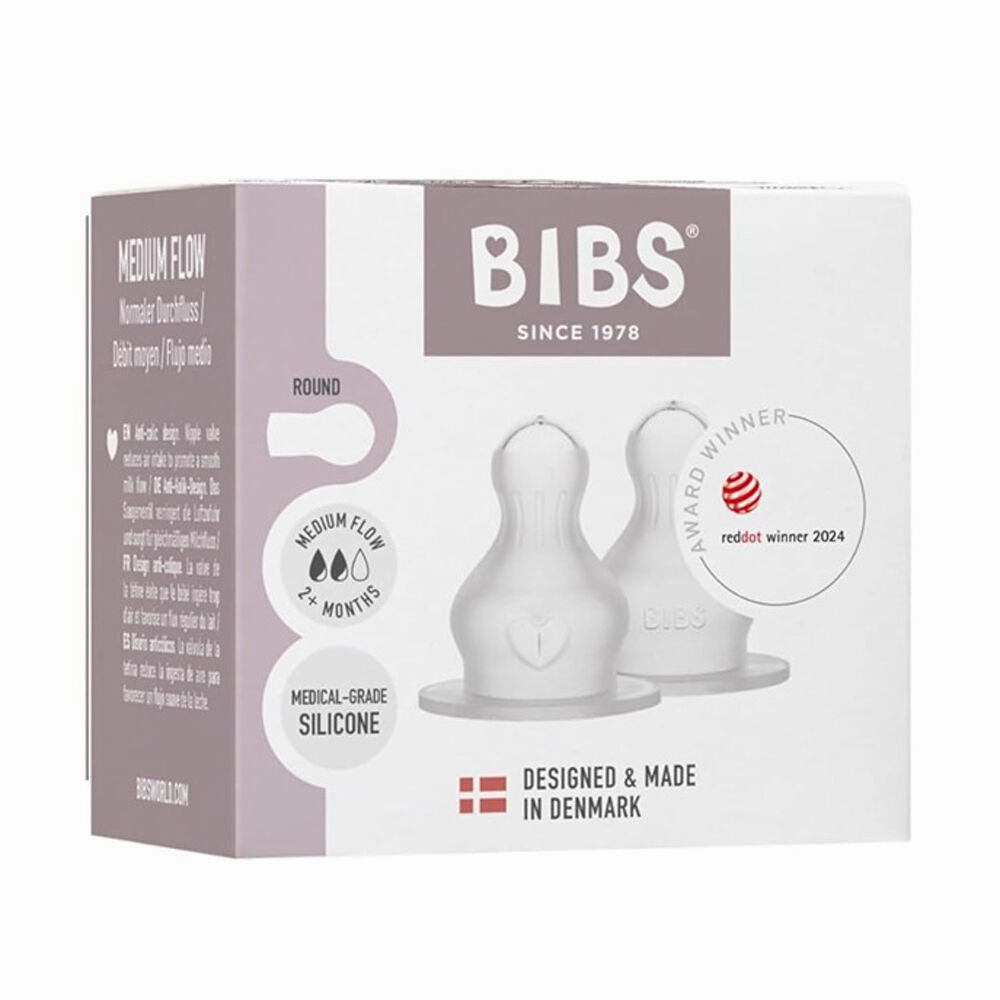 Bibs Dummies Silicone Baby Bottle Teats 2pk