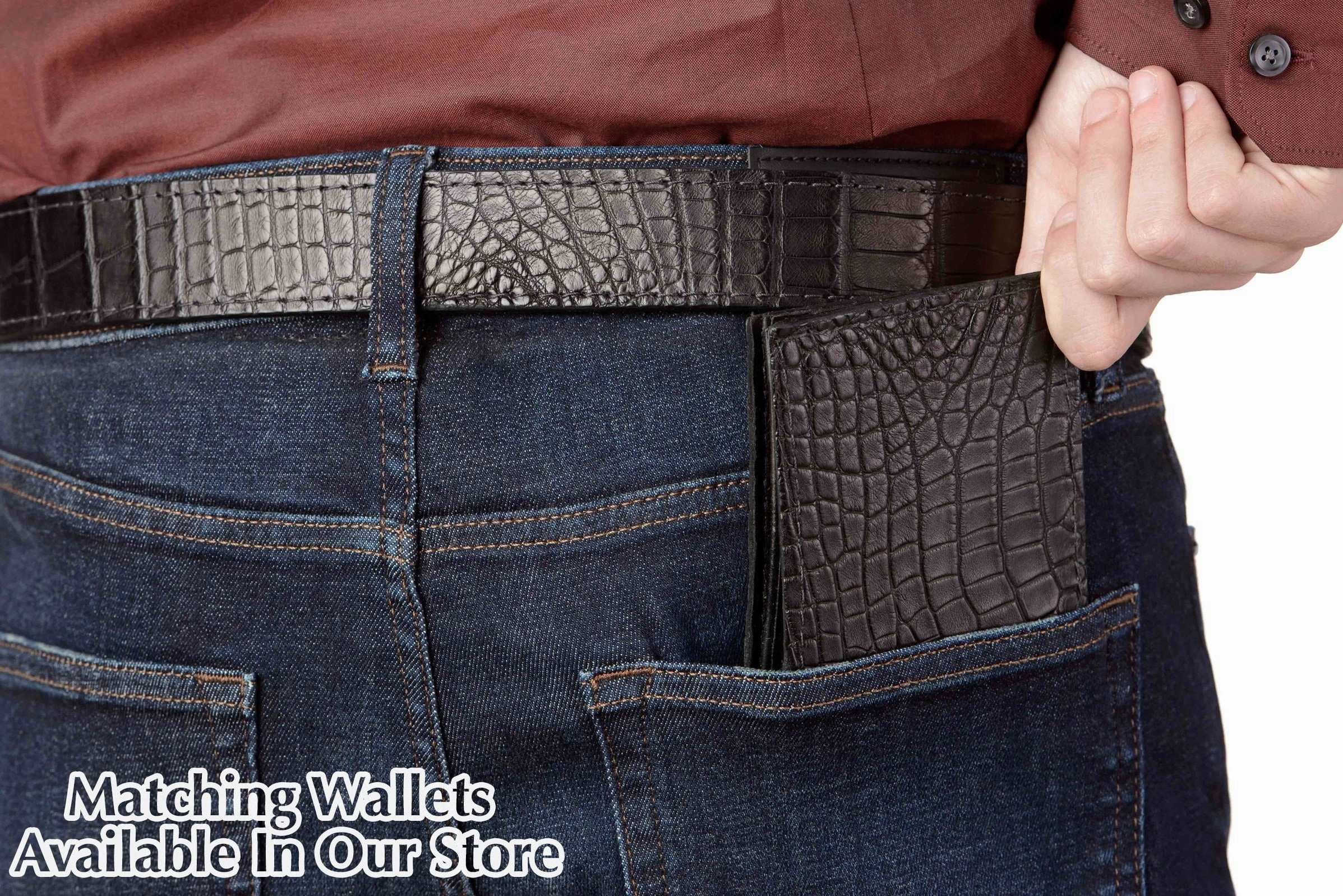 Black American Alligator Money Belt With 25" Zipper 1.50" Wide
