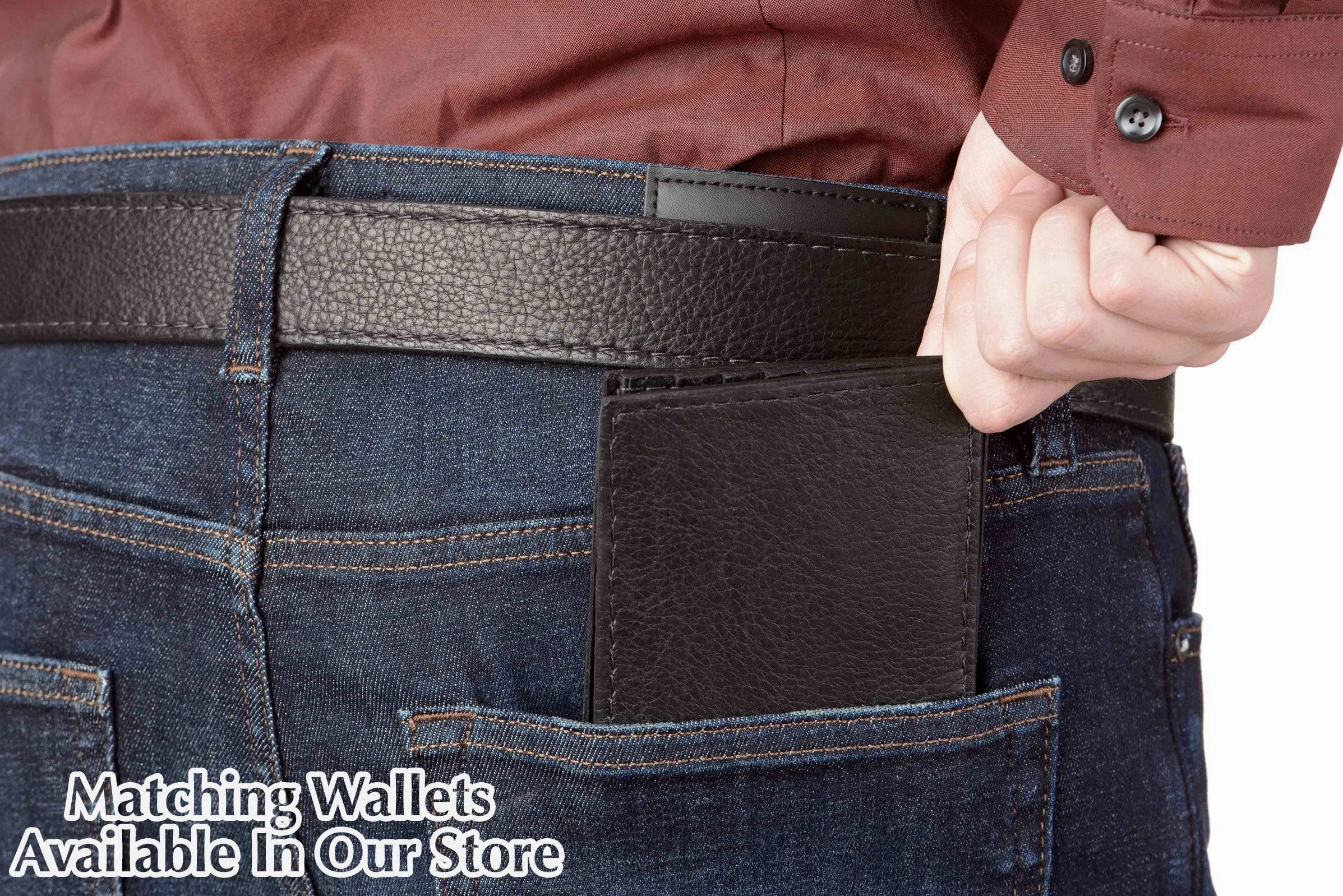 Black American Bison Money Belt With 25" Zipper 1.50" Wide