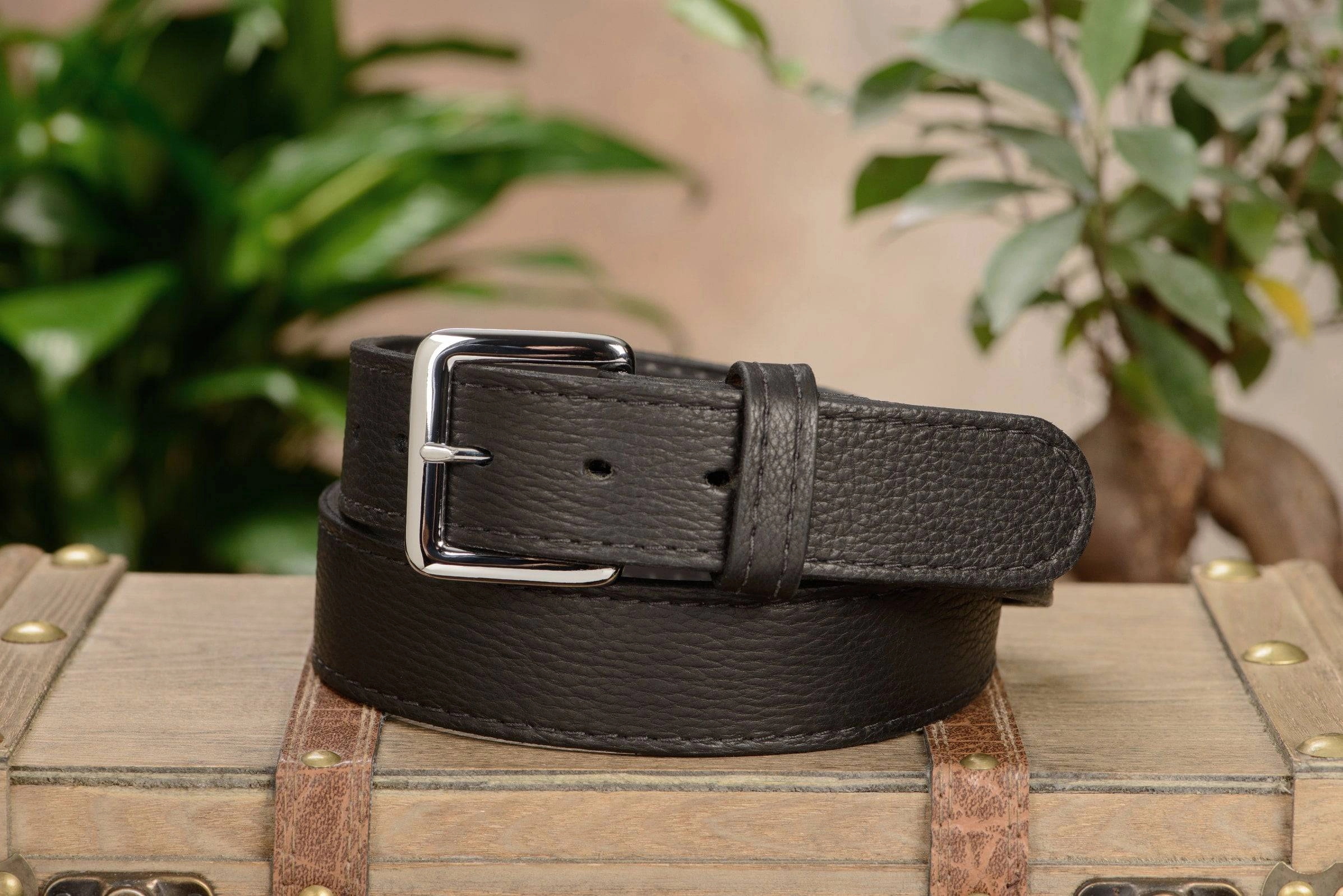 Black American Bison Money Belt With 25" Zipper 1.50" Wide