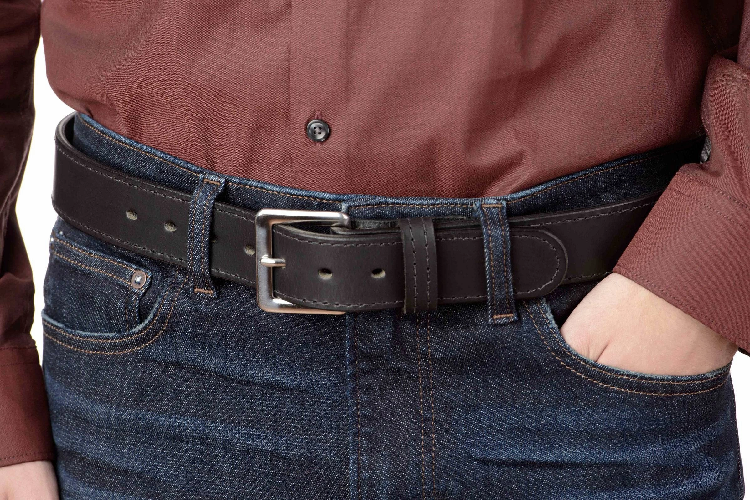 Black English Bridle Leather Money Belt With 25" Zipper 1.50" Wide