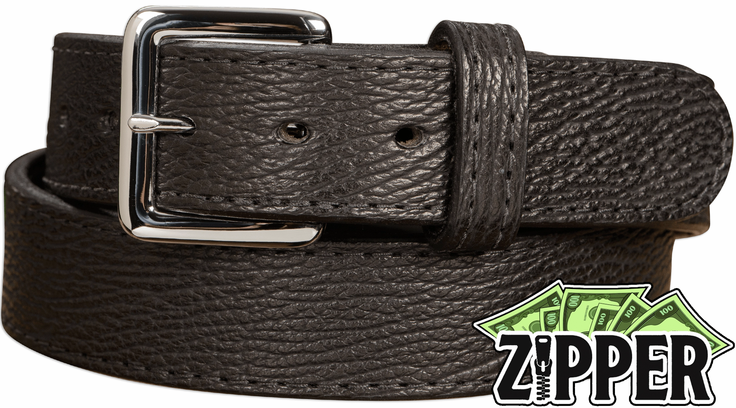 Black Shark Money Belt With 25" Zipper 1.50" Wide