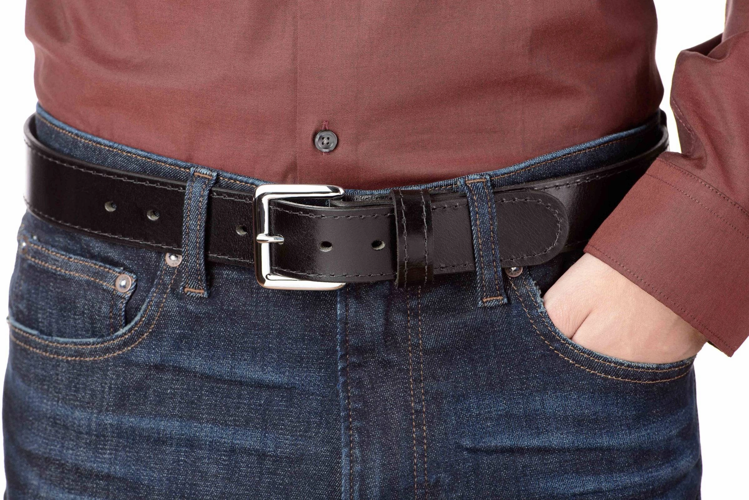 Black Water Buffalo Money Belt With 25" Zipper 1.50" Wide