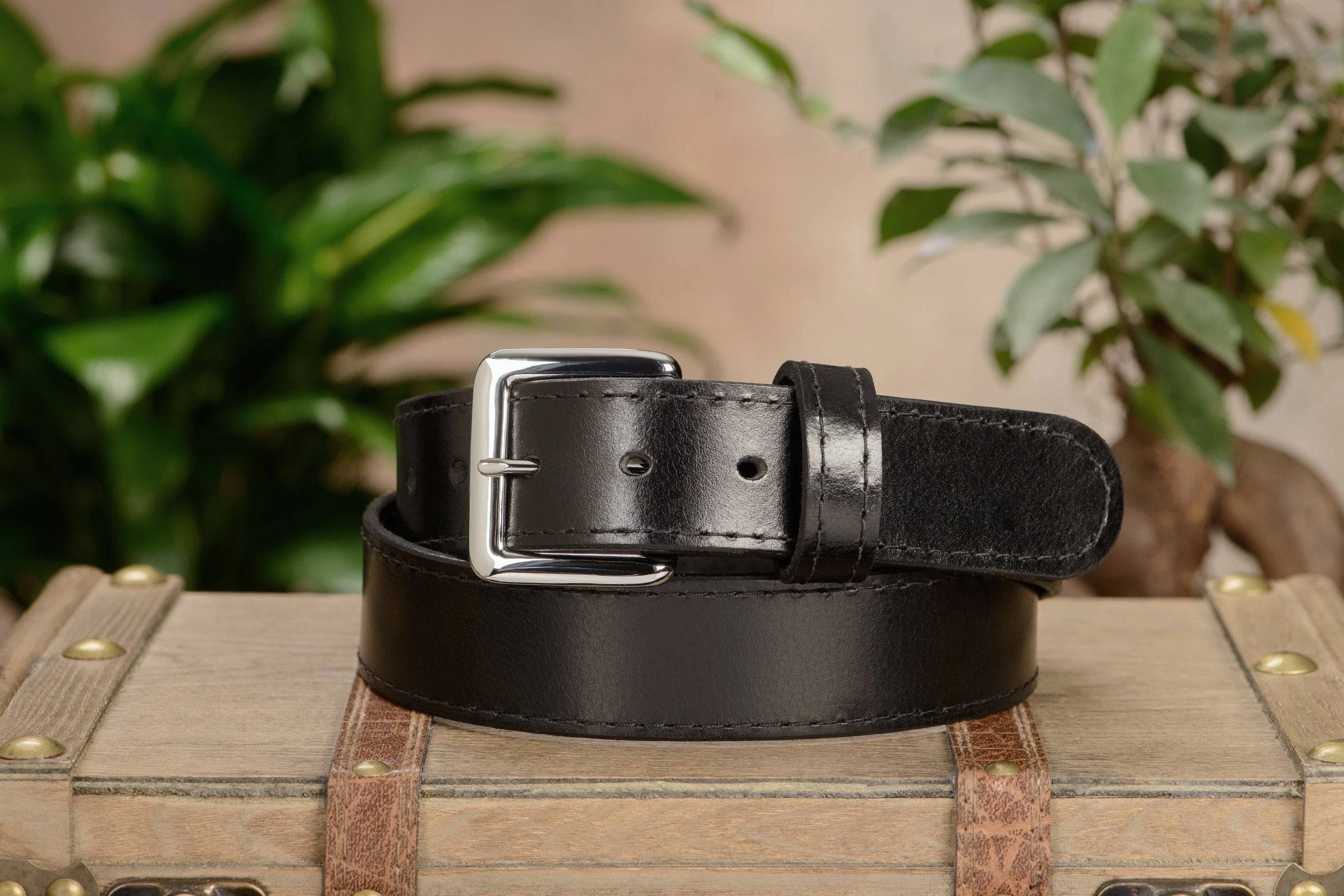 Black Water Buffalo Money Belt With 25" Zipper 1.50" Wide