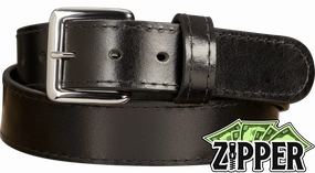 Black Water Buffalo Money Belt With 25" Zipper 1.50" Wide