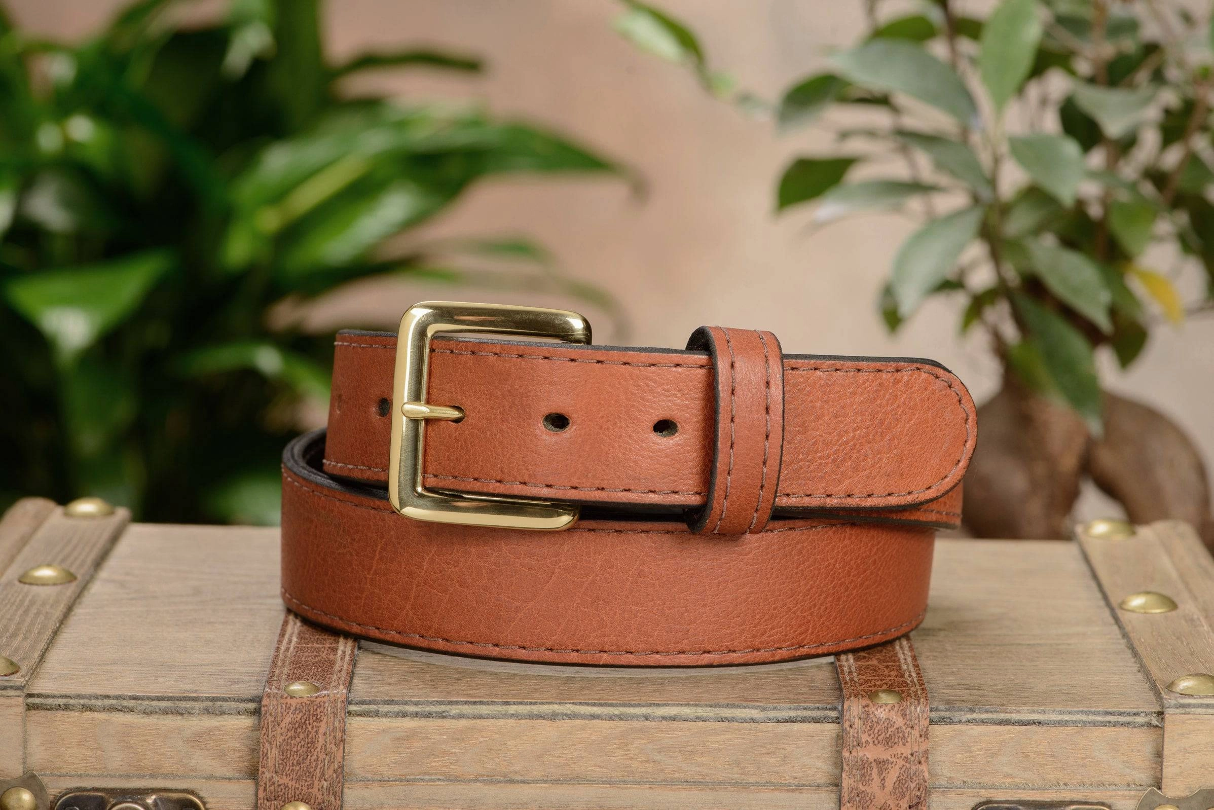 Brown American Bison Money Belt With 25" Zipper 1.50" Wide