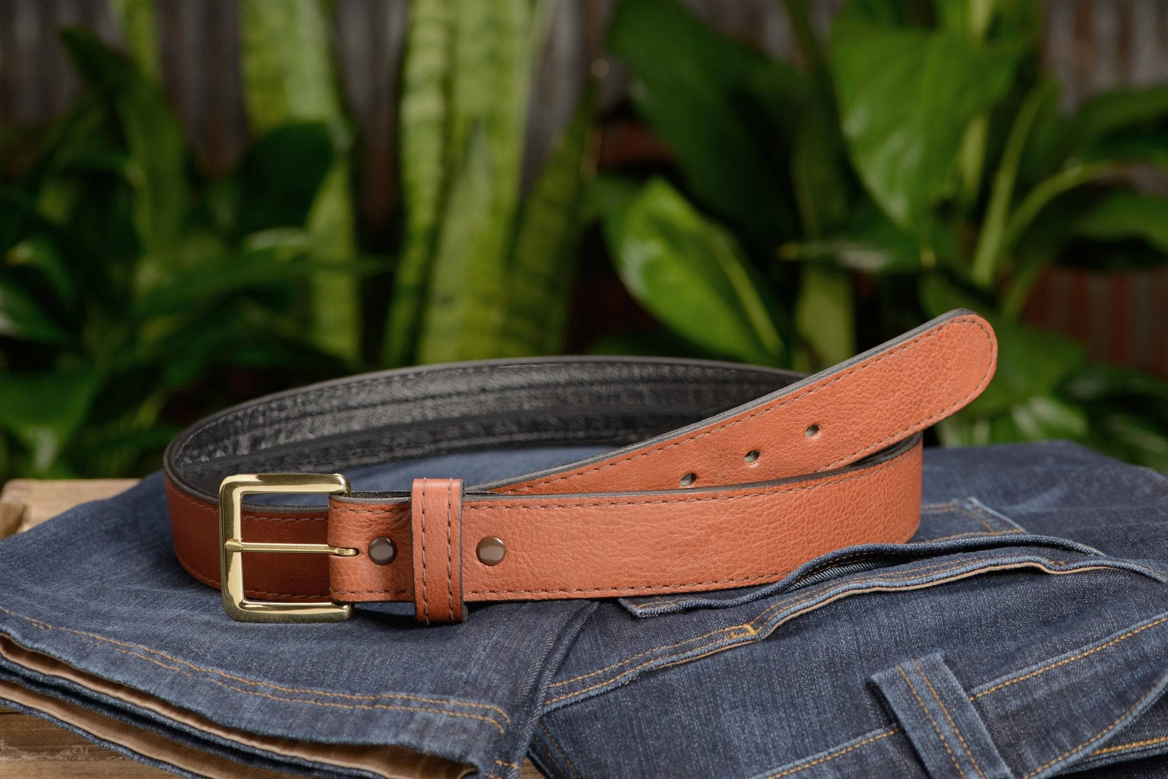 Brown American Bison Money Belt With 25" Zipper 1.50" Wide
