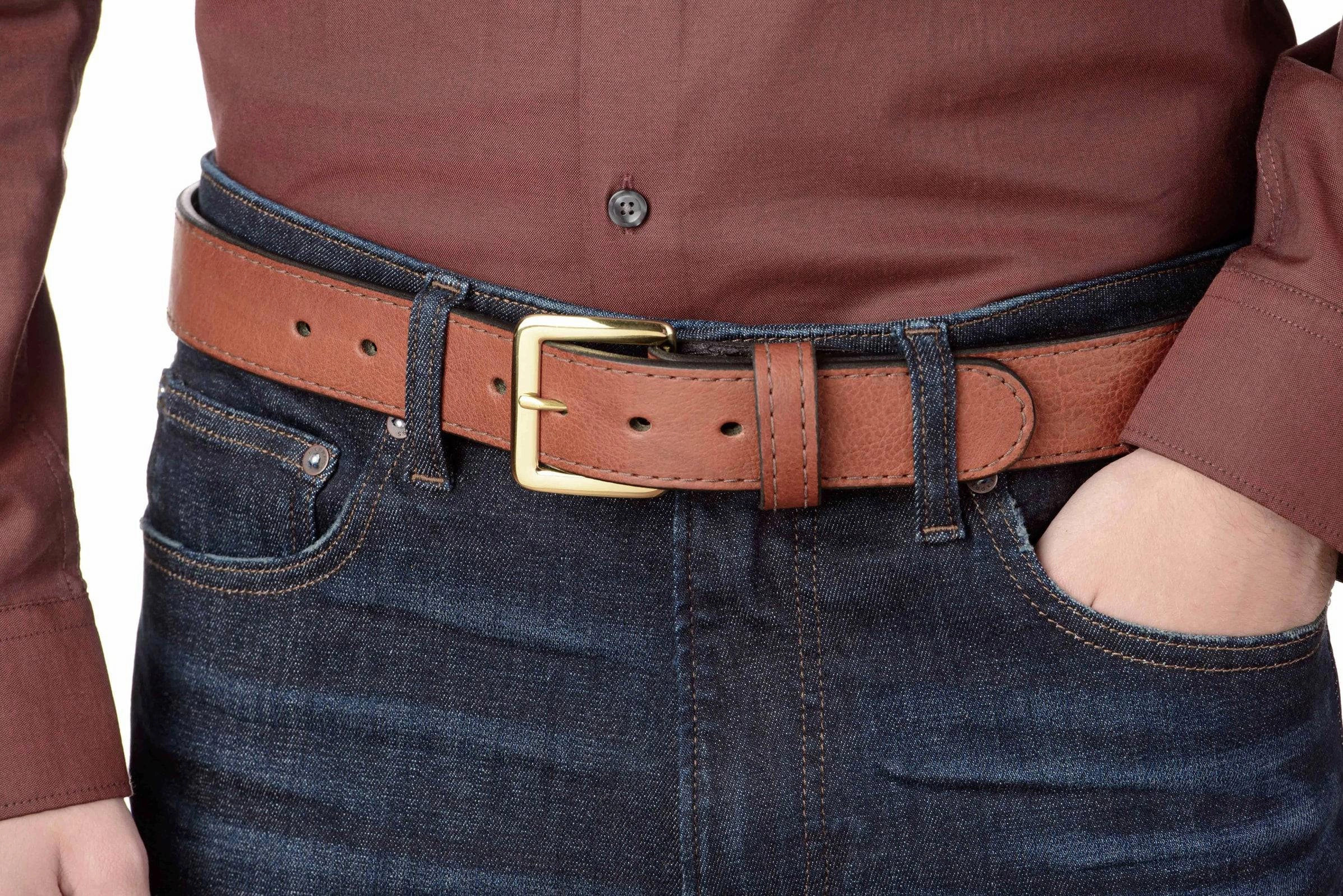 Brown American Bison Money Belt With 25" Zipper 1.50" Wide