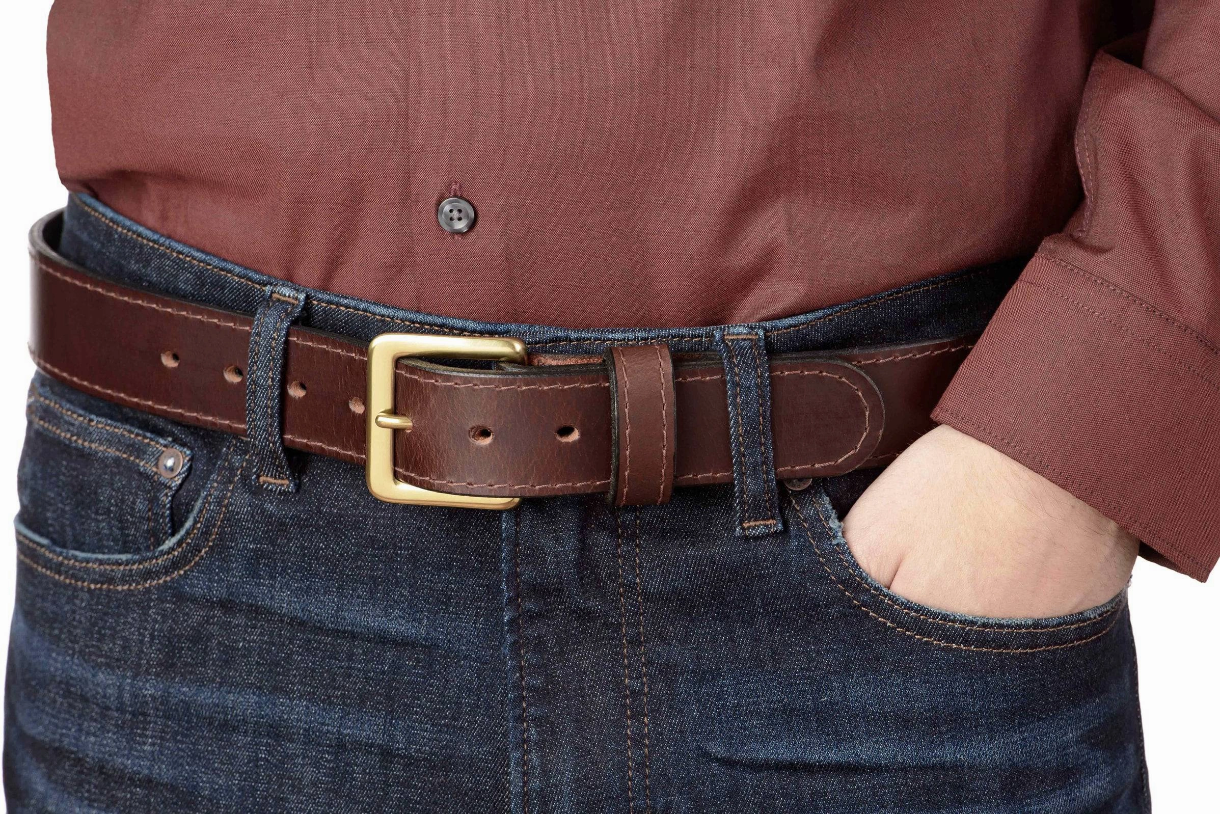 Brown English Bridle Leather Money Belt With 25" Zipper 1.50" Wide