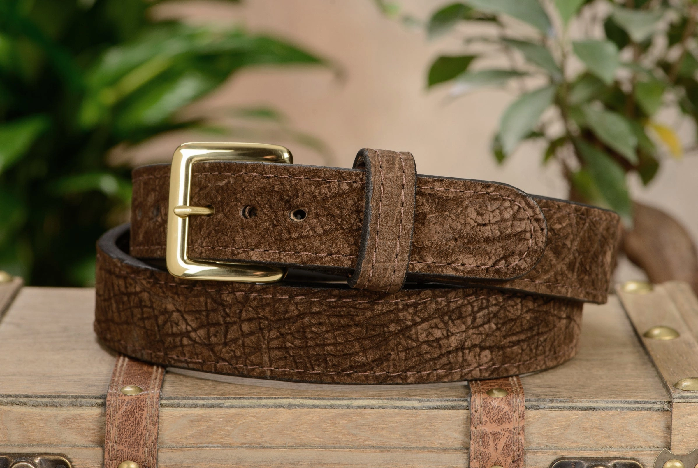 Brown Hippopotamus Money Belt With 25" Zipper 1.50" Wide