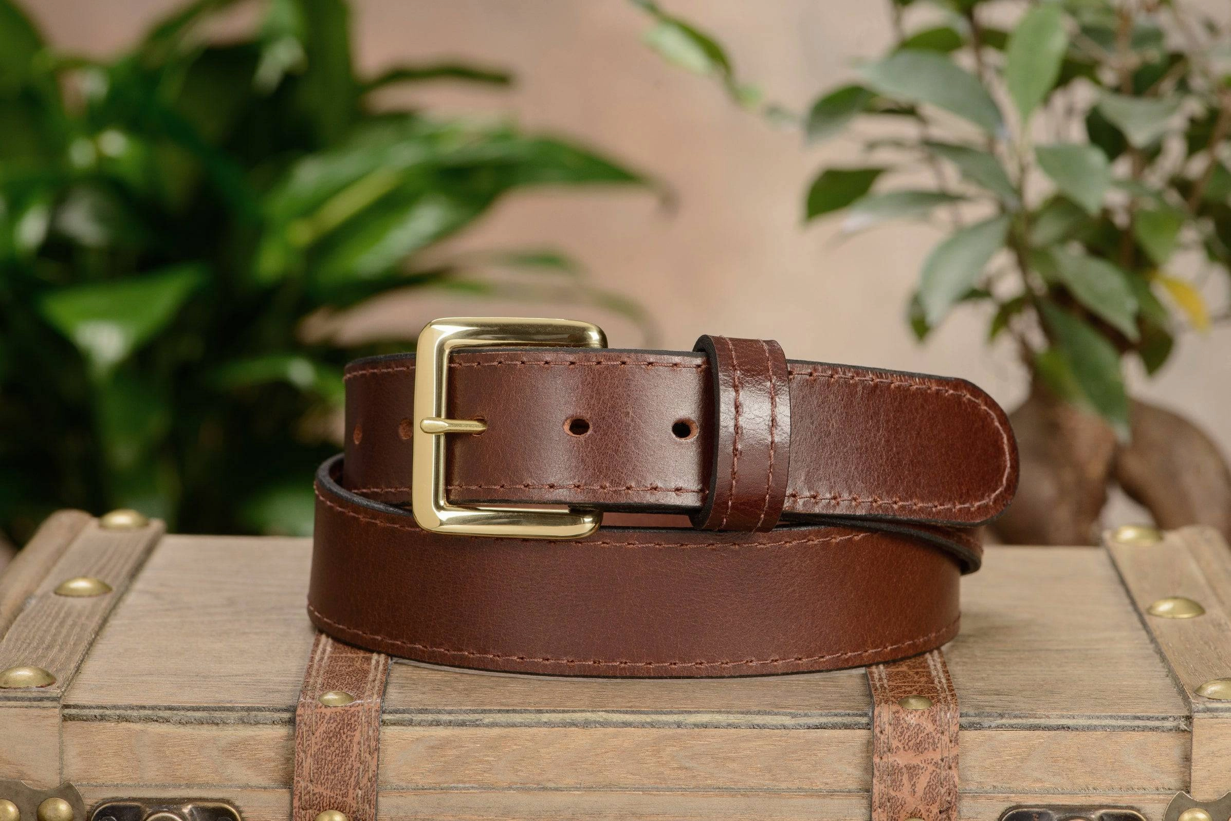 Brown Water Buffalo Money Belt With 25" Zipper 1.50" Wide