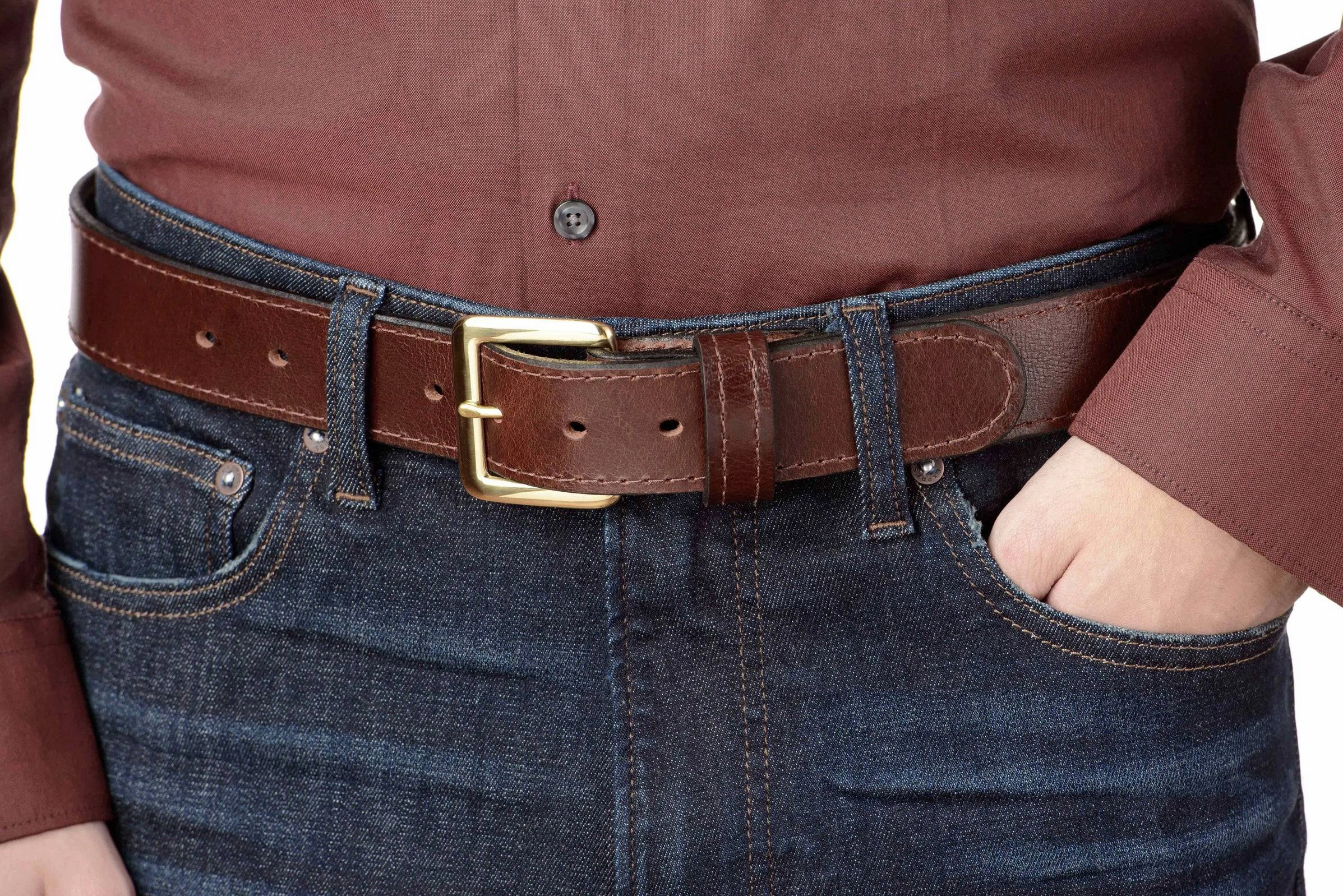 Brown Water Buffalo Money Belt With 25" Zipper 1.50" Wide