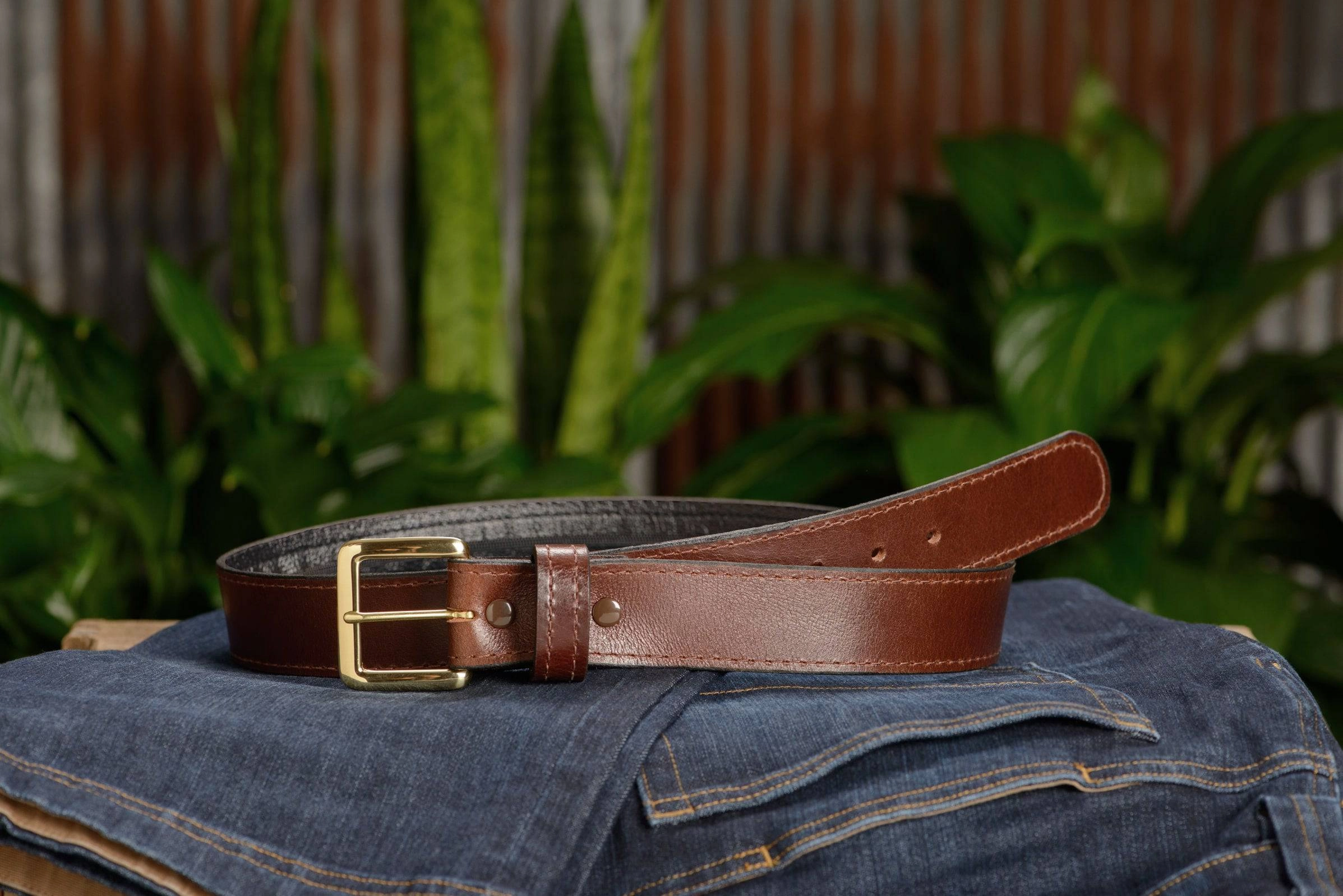Brown Water Buffalo Money Belt With 25" Zipper 1.50" Wide