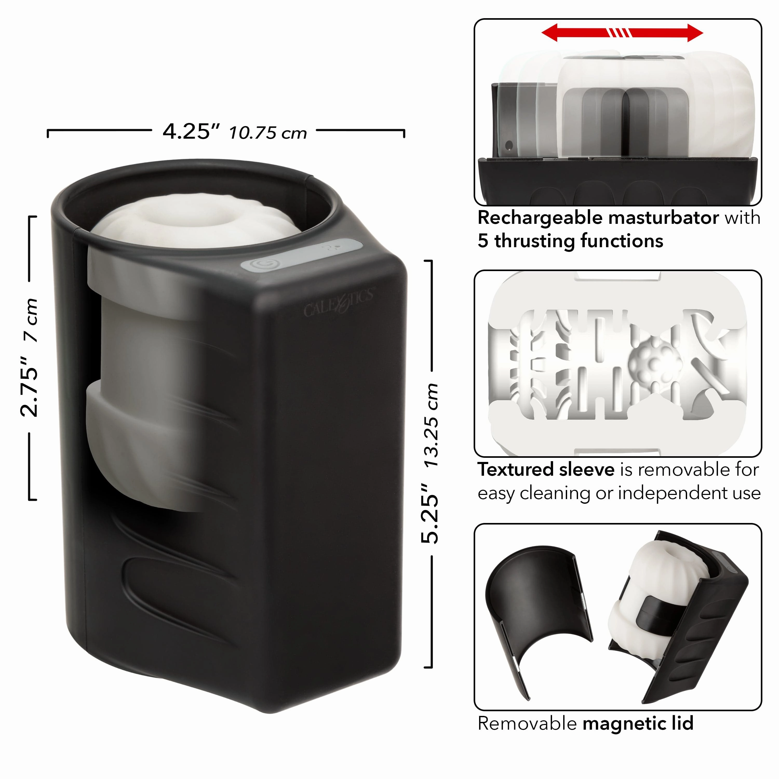 California Exotics - Optimum Power Power Thruster Soft Stroker Masturbator (Black)