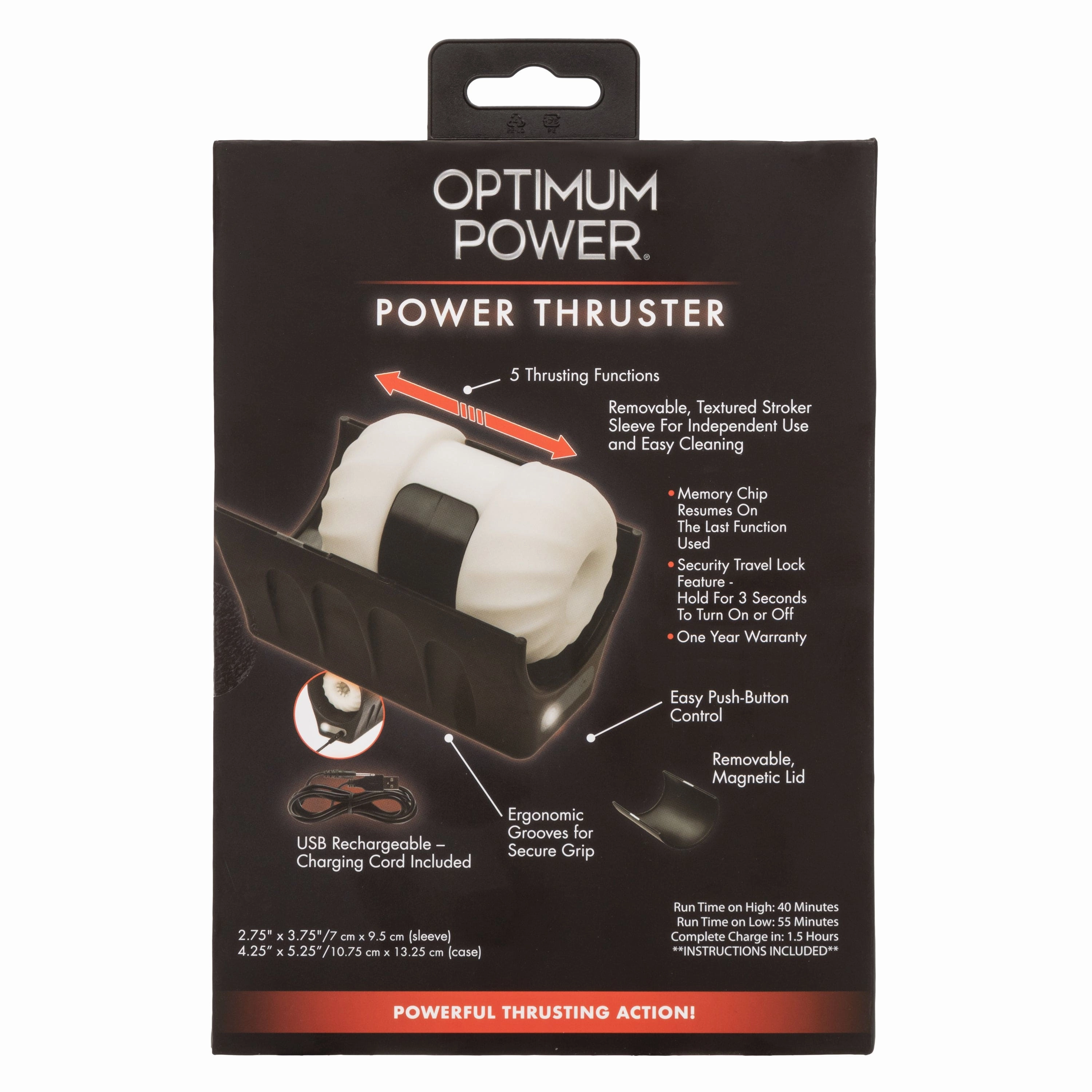 California Exotics - Optimum Power Power Thruster Soft Stroker Masturbator (Black)