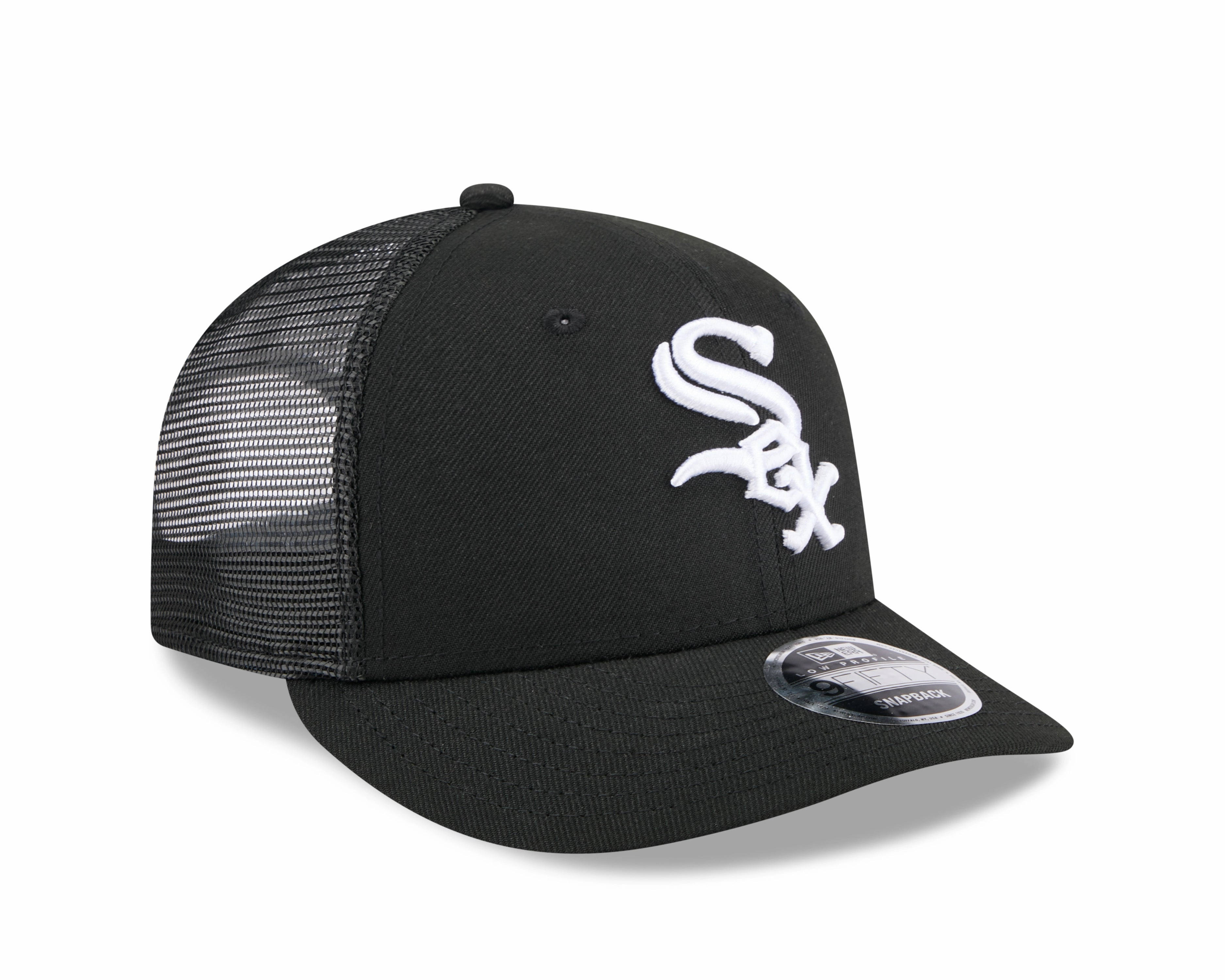 Chicago White Sox New Era Black Trucker Low Profile 9FIFTY Snapback Adjustable Hat