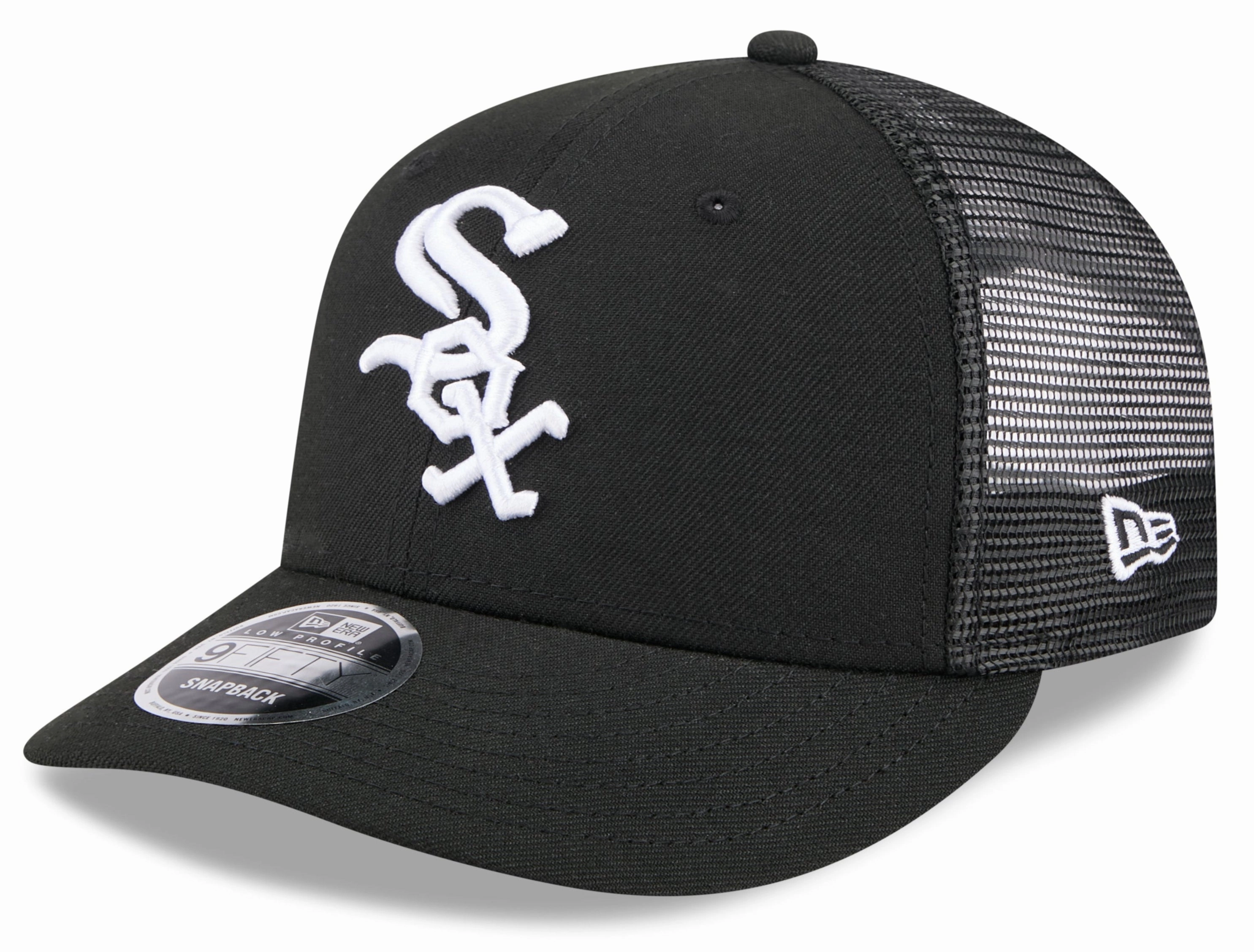 Chicago White Sox New Era Black Trucker Low Profile 9FIFTY Snapback Adjustable Hat