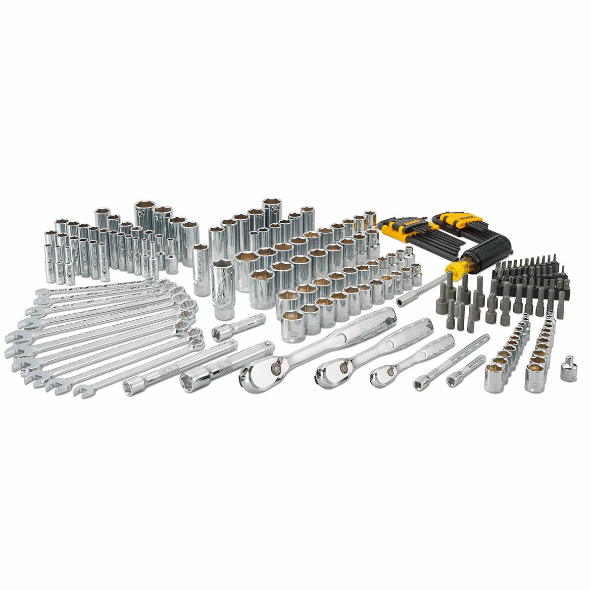 DeWALT DWMT81534 Durable Chrome SAE Quick Release Mechanics Tool Set - 205pc