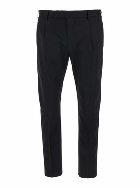 Dieci Tailored Black Pants With Flat Front