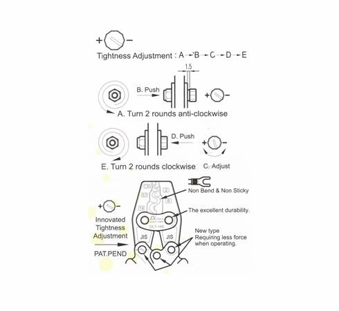 DL Tools 6mm2 Ratchet Crimping Tool for Non-Insulated Terminal | Model : CT2-DLT-6S (DLT-6S)