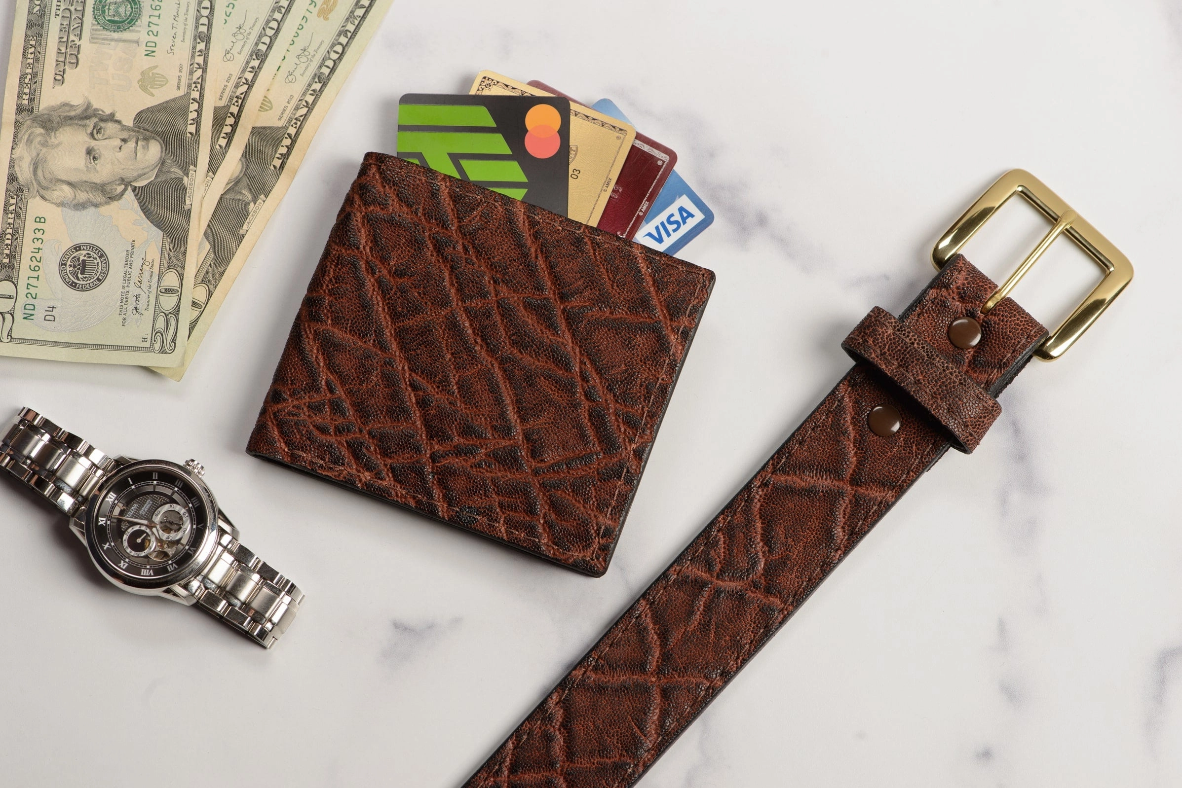 Dragon Fire Elephant Money Belt With 25" Zipper 1.50" Wide