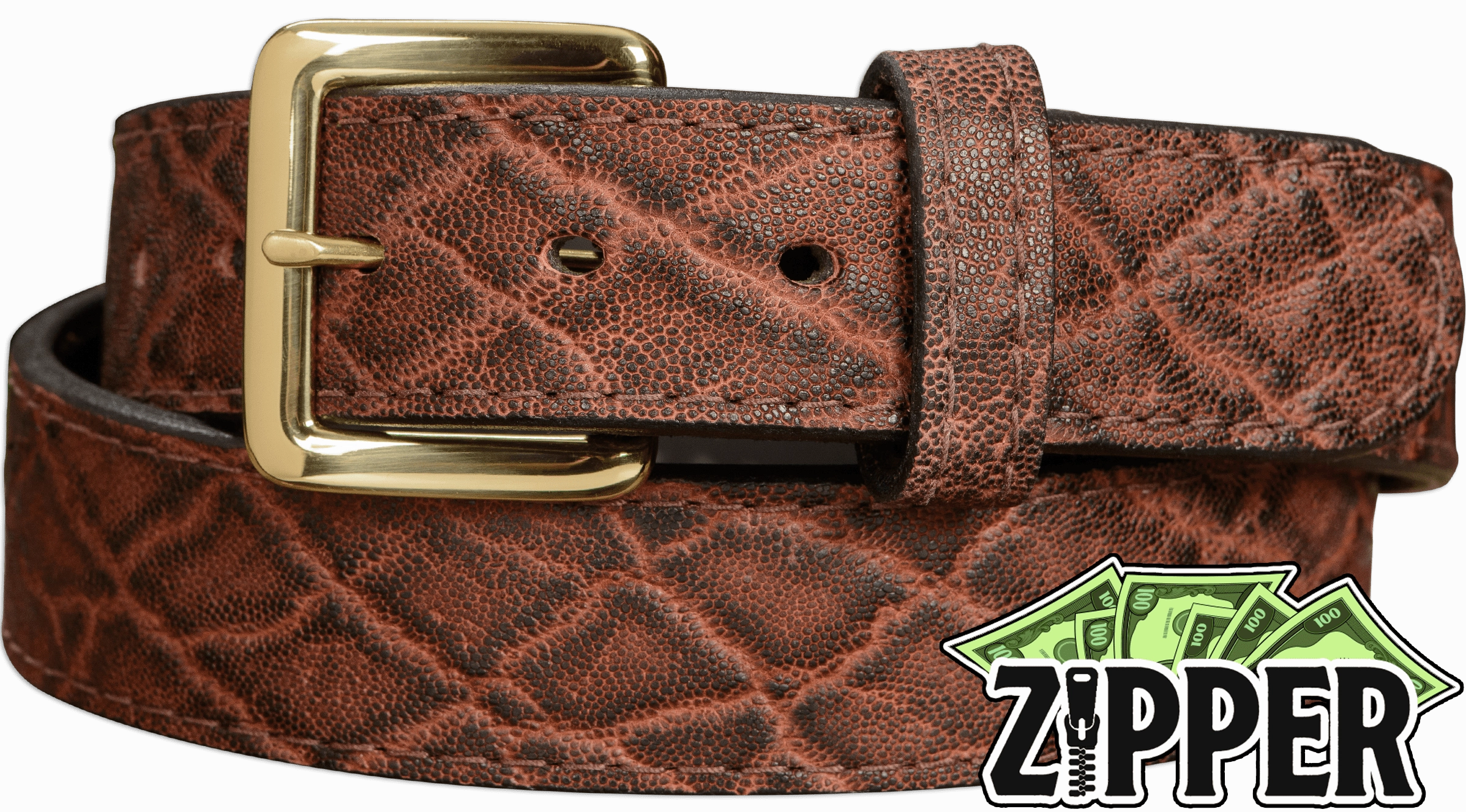 Dragon Fire Elephant Money Belt With 25" Zipper 1.50" Wide