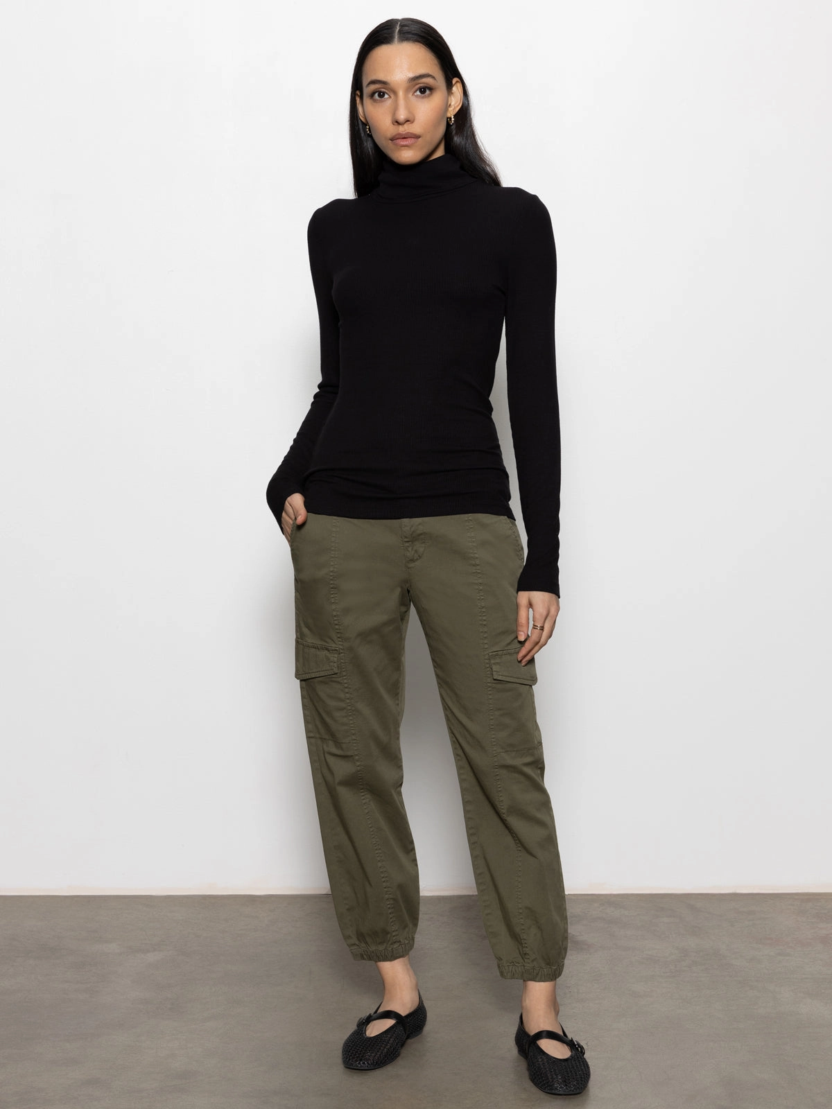 Essential Turtleneck Top Black