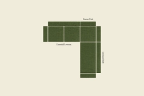 Expansion Kit: 5 Seat Corner Sectional in Upcycled Poly