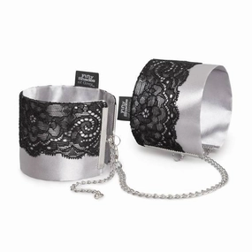 Fifty Shades of Grey - Play Nice Satin & Lace Wrist Cuffs (Grey)