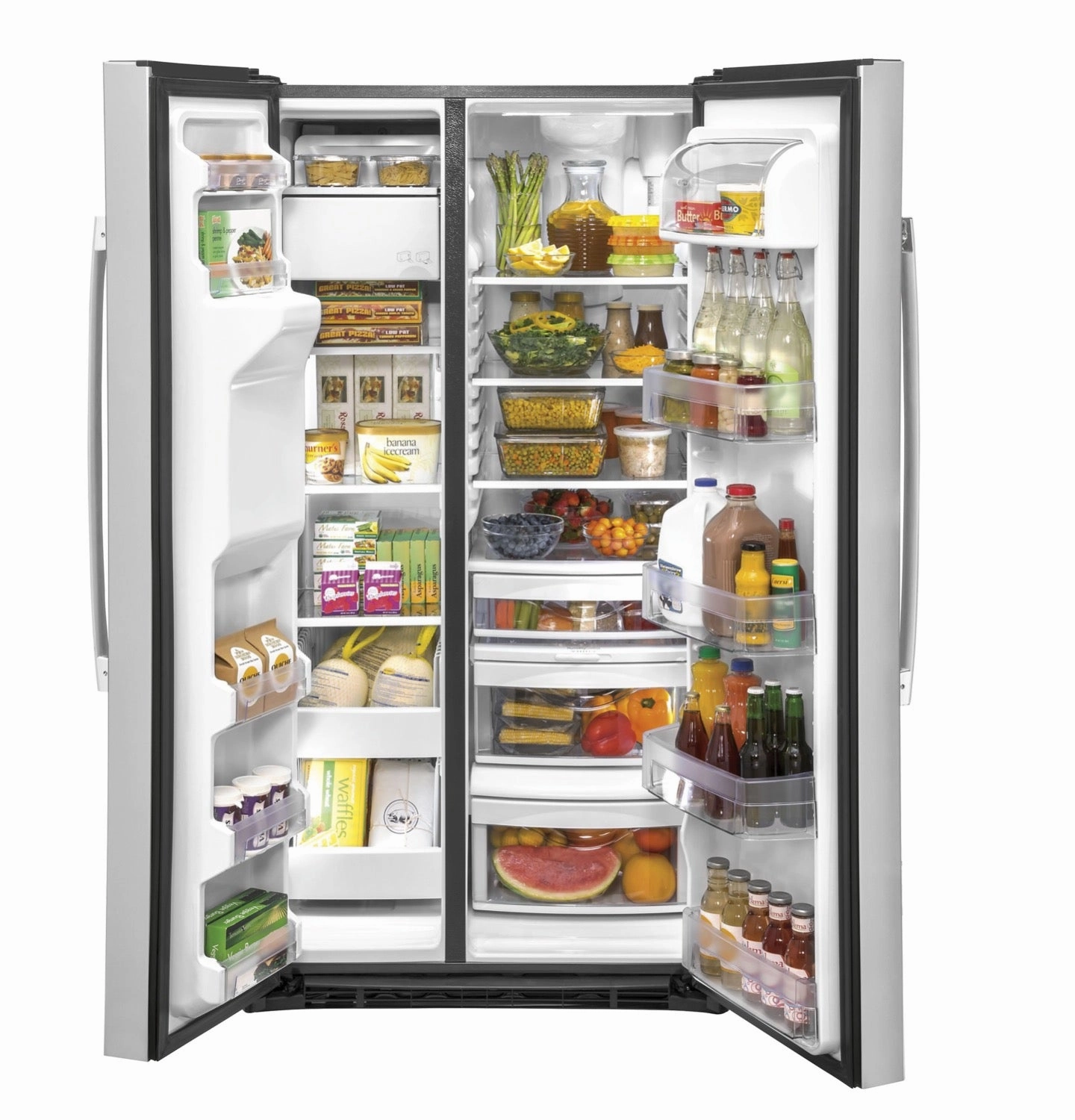 GE Stainless Steel Side-By-Side Refrigerator (25.1 Cu.Ft) - GSS25IYNFS