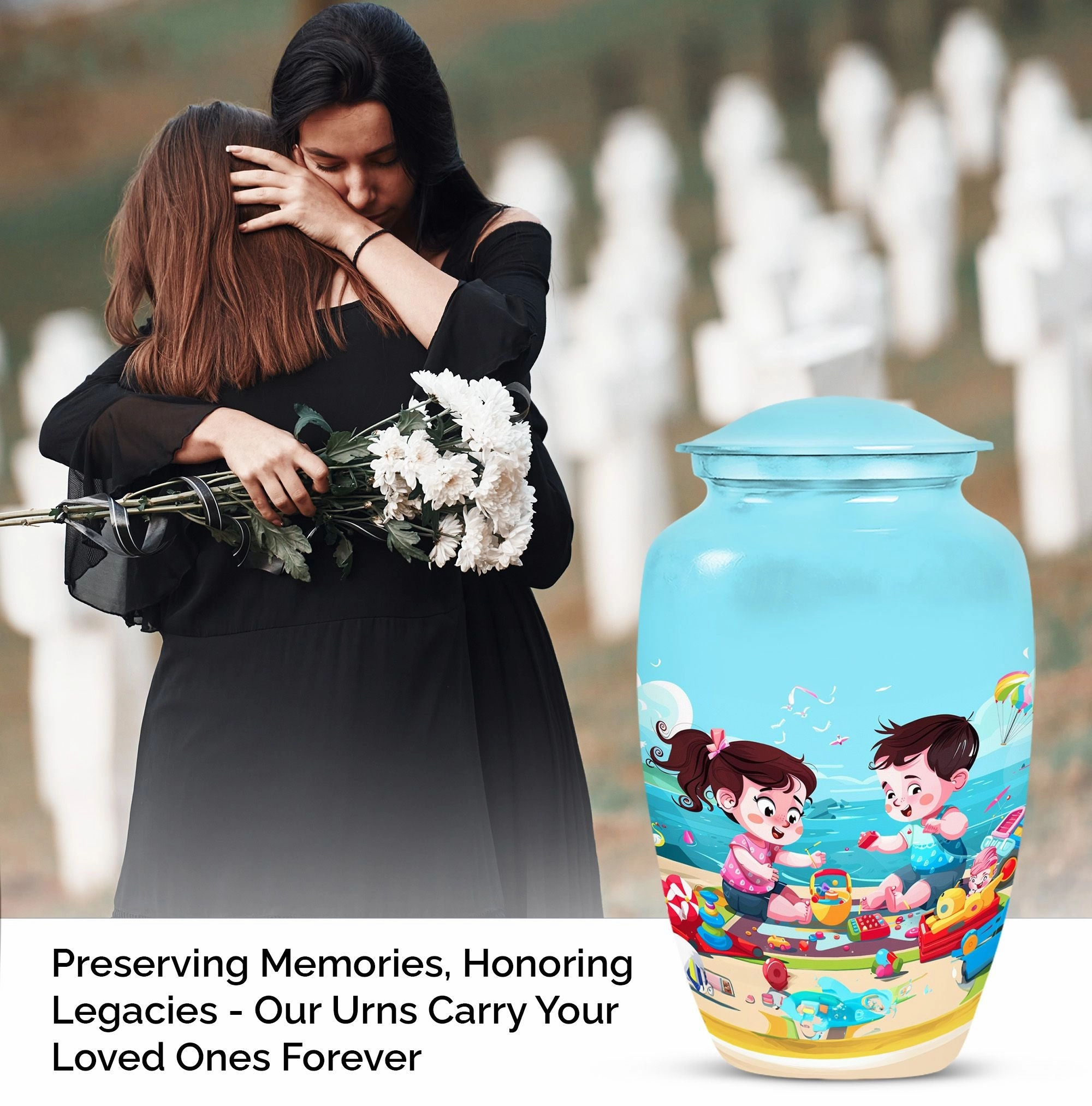 Graceful Remembrance: Brother and Sister Memorial Cremation Urn