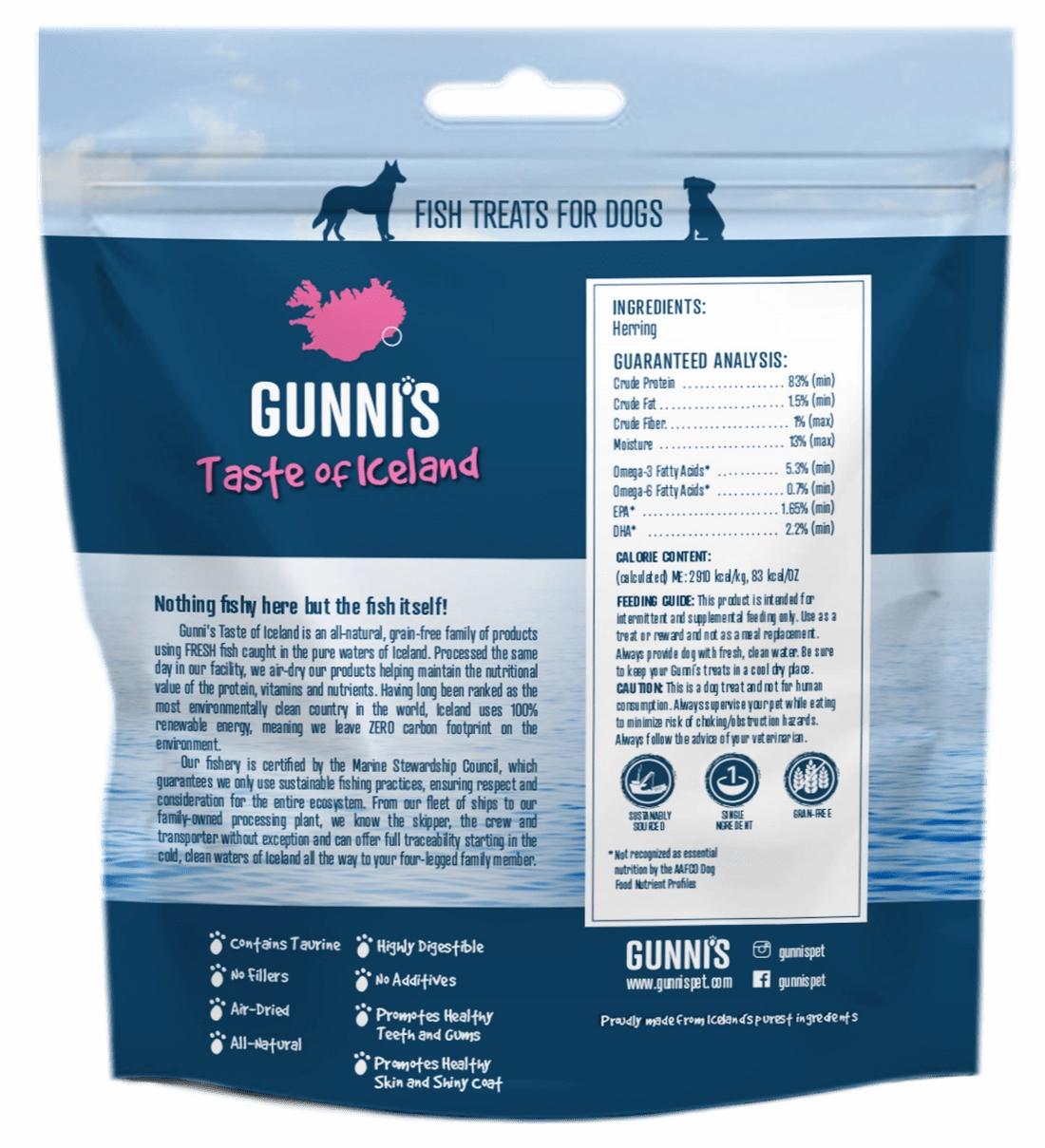 Gunni's Whole Herring Treats for Dogs