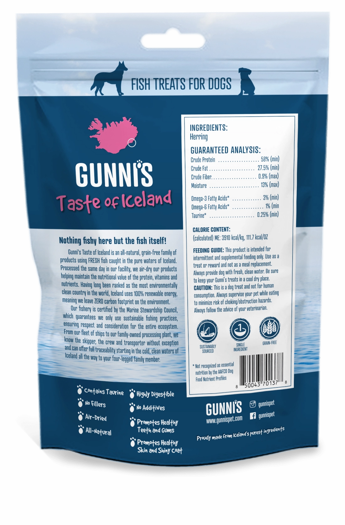 Gunni's Whole Herring Treats for Dogs