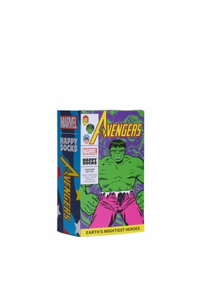 Happy Socks Avengers 3 Pack Socks, Green Multi