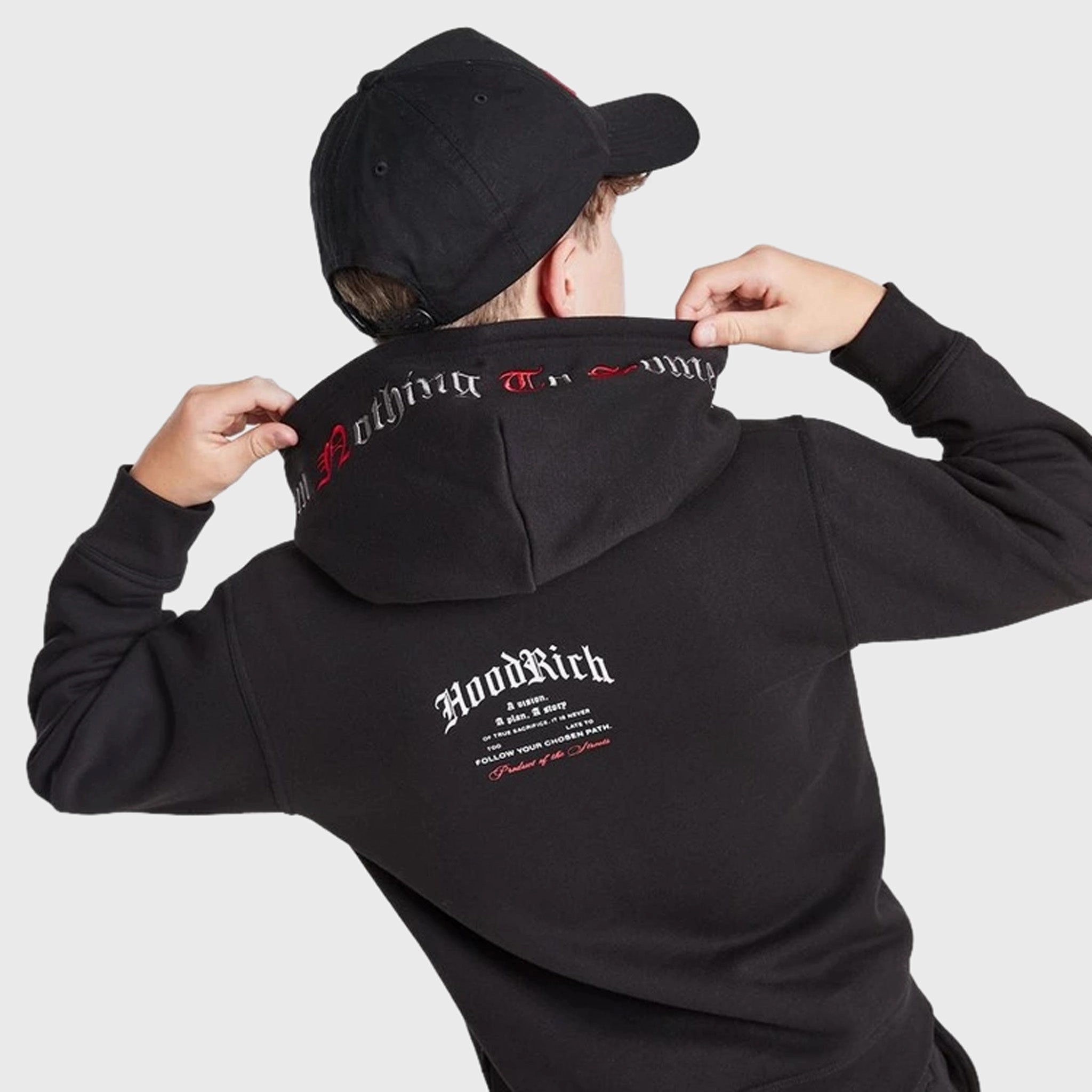 Hoodrich Juniors' Gothic Pullover Hoodie Black / White - Lychee