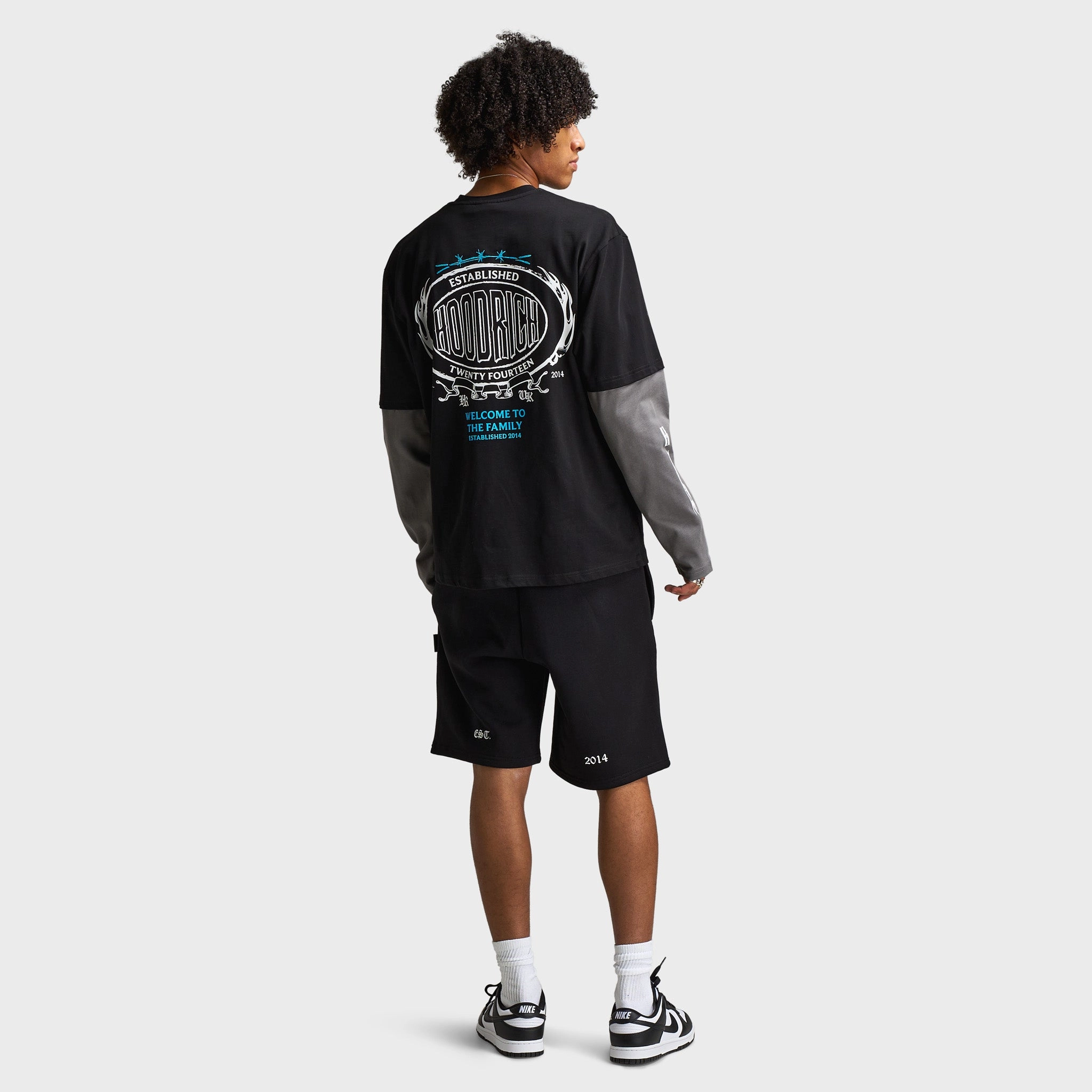 Hoodrich Noir Oversized Long Sleeve Graphic T-Shirt Black / Lava Smoke - Aquarius