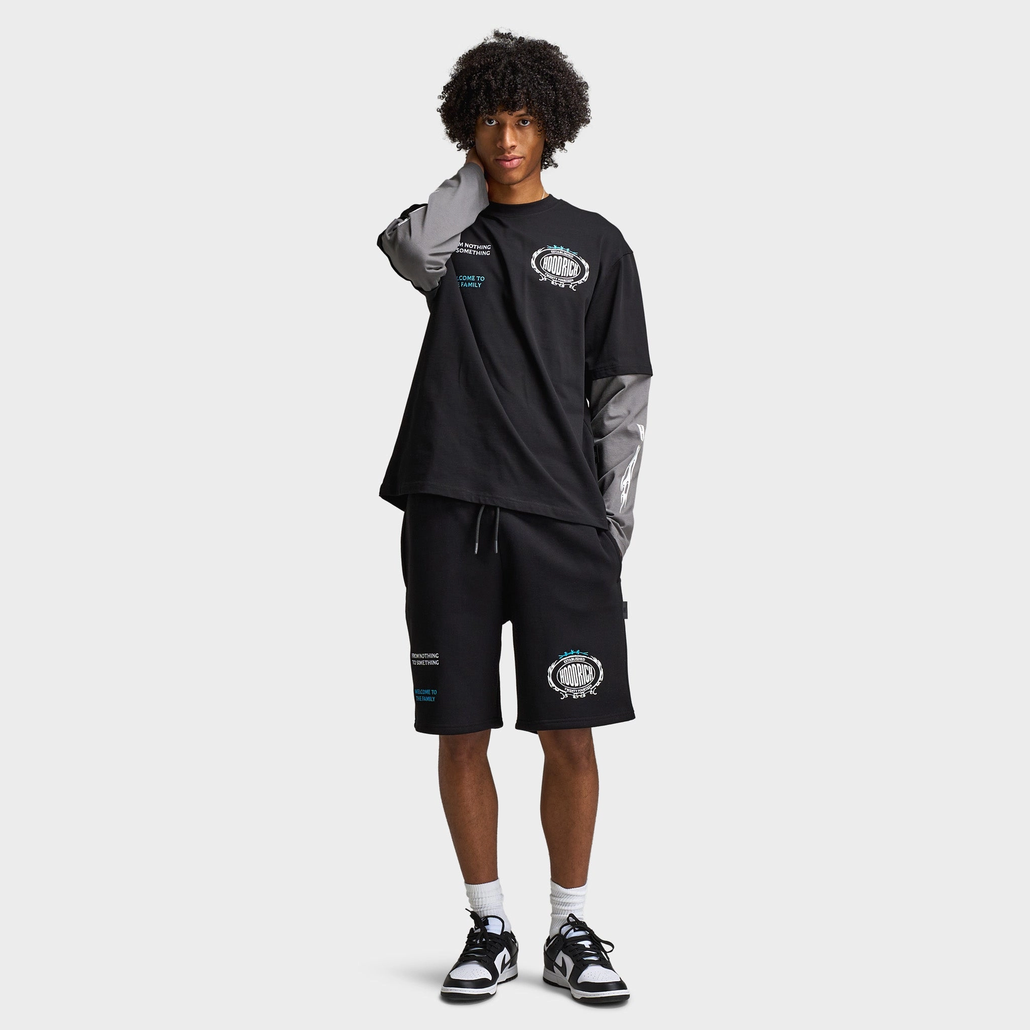 Hoodrich Noir Oversized Long Sleeve Graphic T-Shirt Black / Lava Smoke - Aquarius
