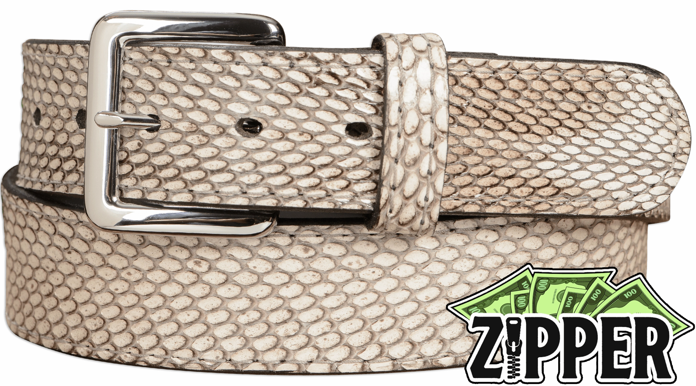 Indonesian Spitting Cobra Money Belt With 25" Zipper 1.50" Wide